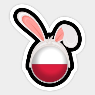 happy easter Poland bunny ears flag cute designs Sticker